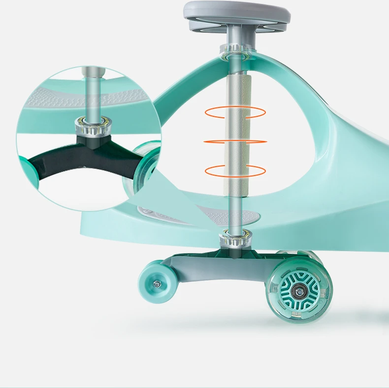 Clearance New Twist car child bicycle yoyo balance Trolley caster buggy 1-3 male and female baby mute round swing Pedicab vehicle 8