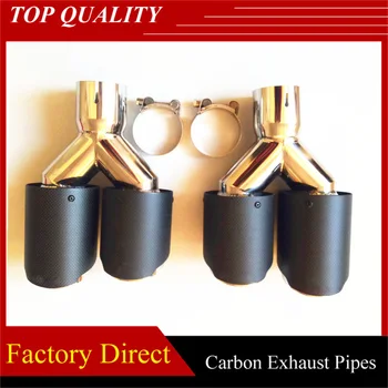 

1 Pair Y Model Exhaust Double Pipes Exhaust tips Matte Carbon fiber + Stainless steel Exhaust Muffler Tips Nozzles Tail