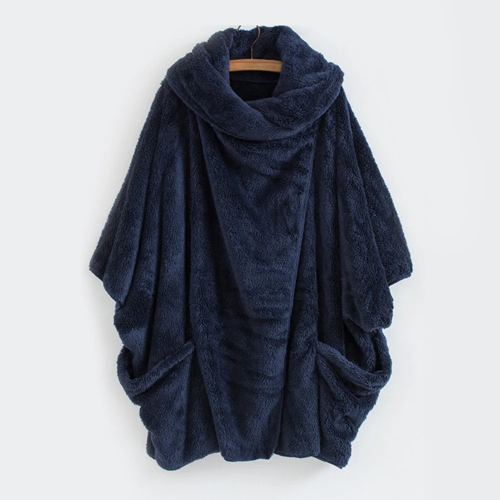 

Autumn Winter New Women Fluffy Plush Loose Roll Neck Jumper Sweater Warm Winter Loose Jumper Plus Jumper Knitwear Top