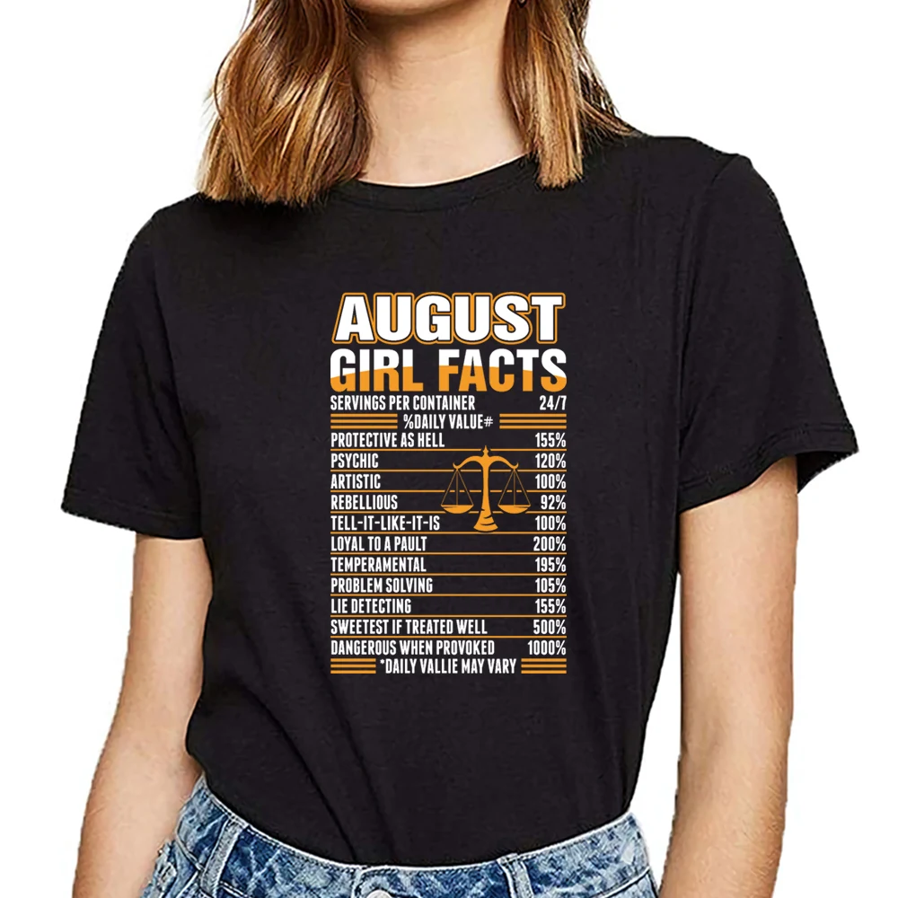 Tops T Shirt Women august girl facts libra maternity Summer Harajuku Short Female Tshirt | Женская одежда