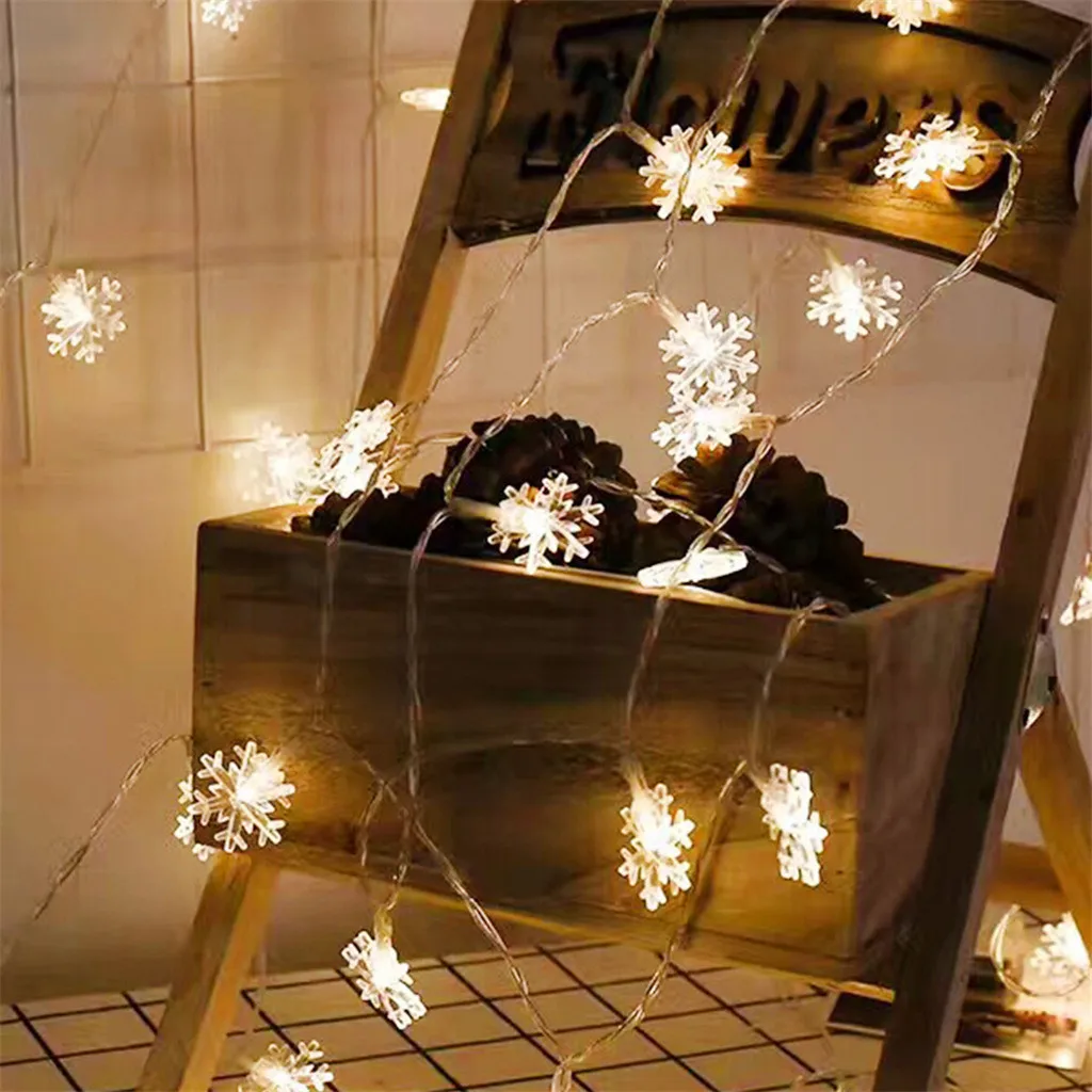 20LED Рождественская гирлянда, светильник, Пластиковая форма снежинки, Декоративная гирлянда, Веселый Рождественский день, украшение, сделай сам, фонарь, светильник M840