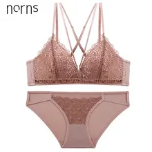 Norns кружевной комплект нижнего белья, беспроводной треугольный комплект с бюстгальтером, сексуальный кружевной комплект нижнего белья, бюстгальтер с глубоким v-образным вырезом, комплект нижнего белья
