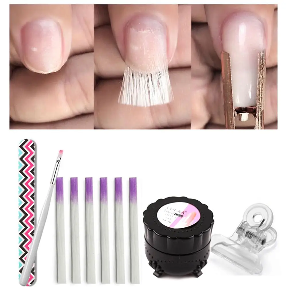 Волокно Стекло набором гелевых ногтей клей для наращивания с наращивание ногтей волокна Стекло шелк ногтей Обёрточная бумага форма ногтей инструменты для ногтей
