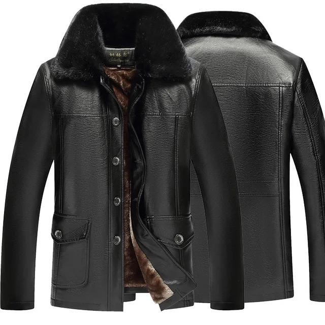 Кожаная куртка, мужские пальто, 4XL, брендовая Высококачественная верхняя одежда из искусственной кожи, мужская деловая зимняя куртка из искусственного меха, Мужская Флисовая Куртка