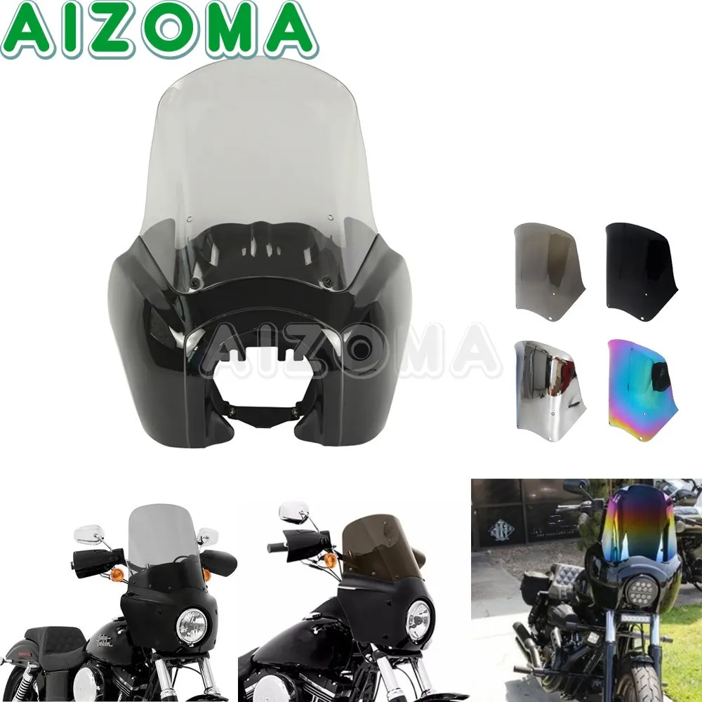 For Harley Dyna 15'' Motorcycle Windshield Wind Deflector Windscreen