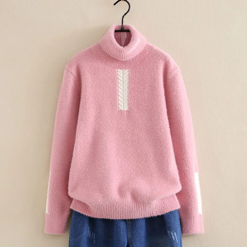 Children's sweater girl 2019 winter long sleeve High collar loose and