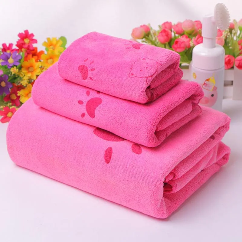 3 шт. полотенце из микрофибры, полотенце для рук, летнее банное полотенце для девочек и женщин, детское мультяшное полотенце toalla microfibra - Цвет: rose