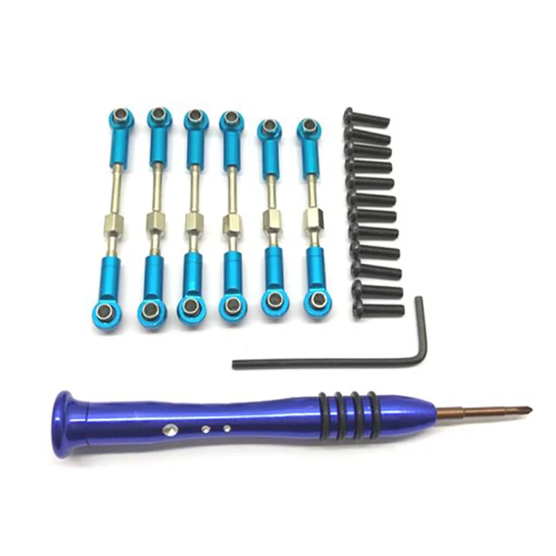 

For WLtoys 144001 1/14 RC Car Spare Parts Replacement Accessory Metal Servo Pull Rod Steering Tie Rod Set