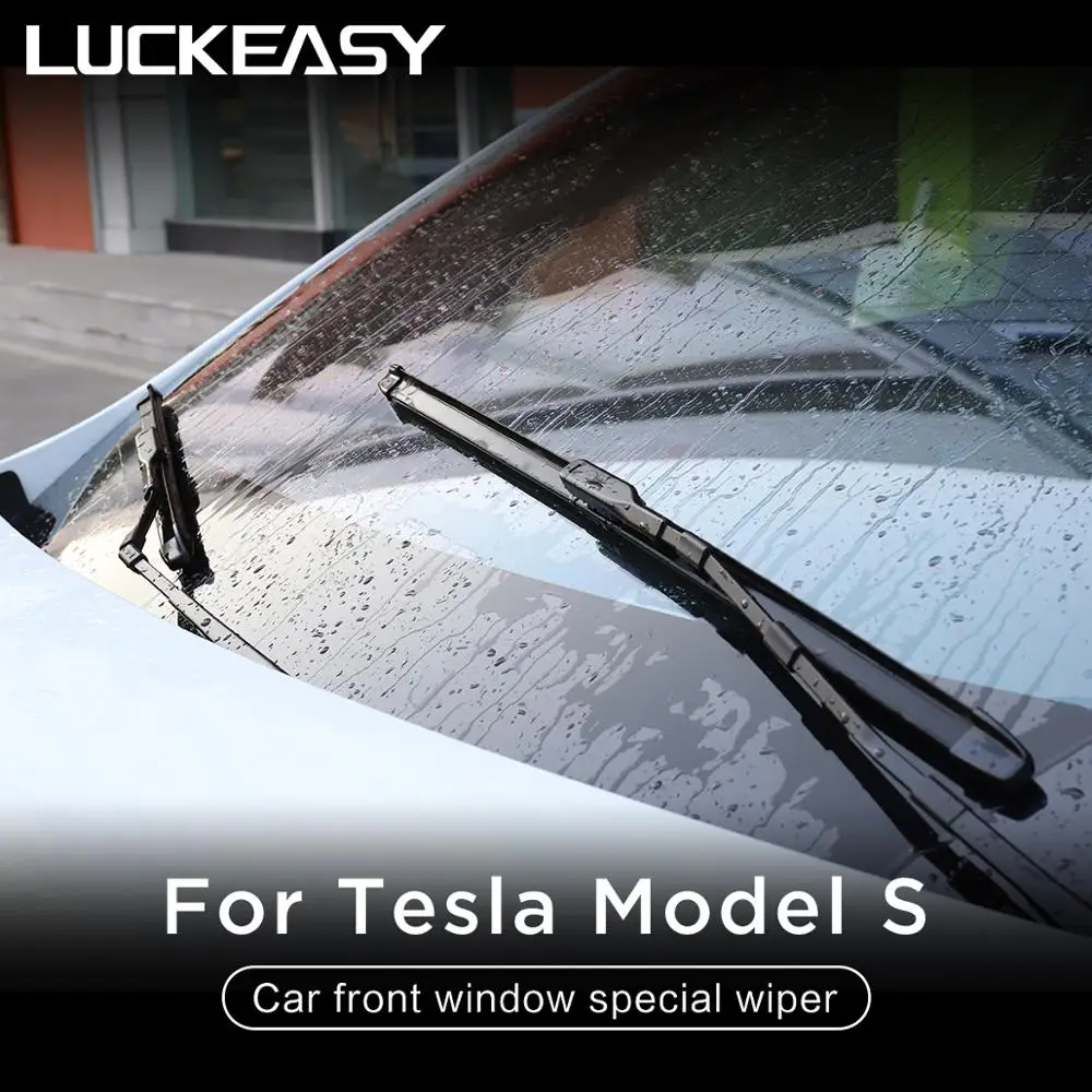 LUCKEASY Windshield Wiper Blades Soft Rubber For Tesla Model S 2017