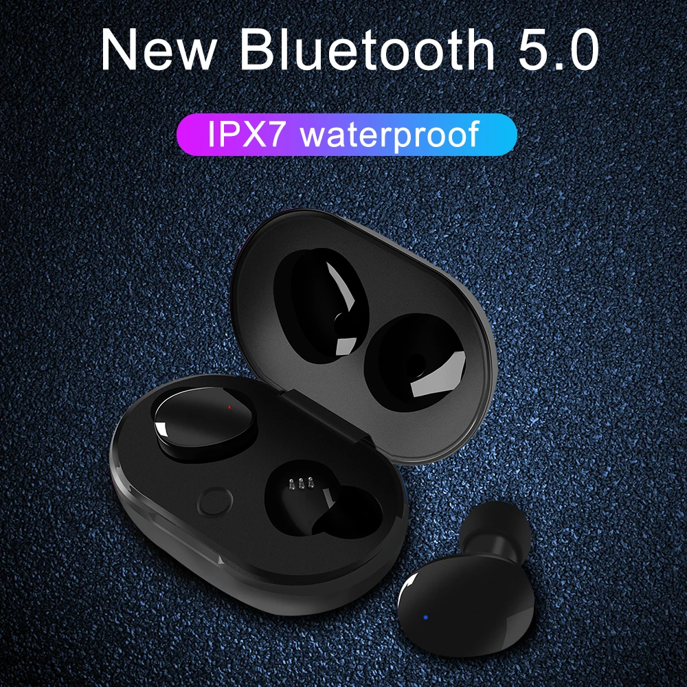 Bluetooth 5,0 наушники True беспроводной IPX7 водонепроницаемый Сенсорный контроль стерео гарнитура с зарядным устройством для Xiaomi Iphone