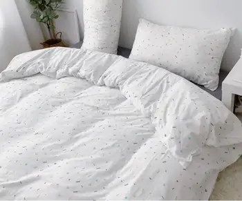 

4pcs Ins Bedding Set Includes Duvet Cover Flat Sheet Pillowcases Without Filler Cotton Beddings Chic Style For Kids Adults