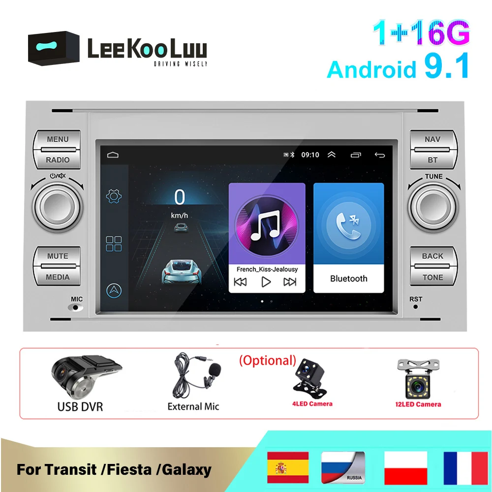 LeeKooLuu радио 2 Din Android Авторадио 7 &quotавтомобильный мультимедийный плеер для Ford Mondeo