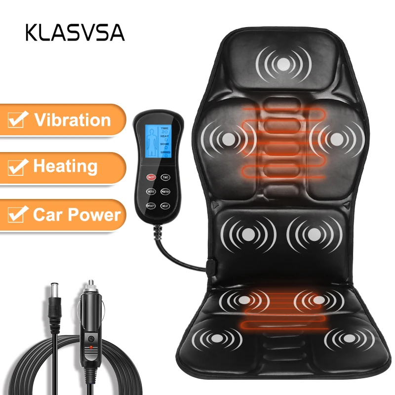 KLASVSA Electric Heating Vibrating Back Massager Chair In Car Home