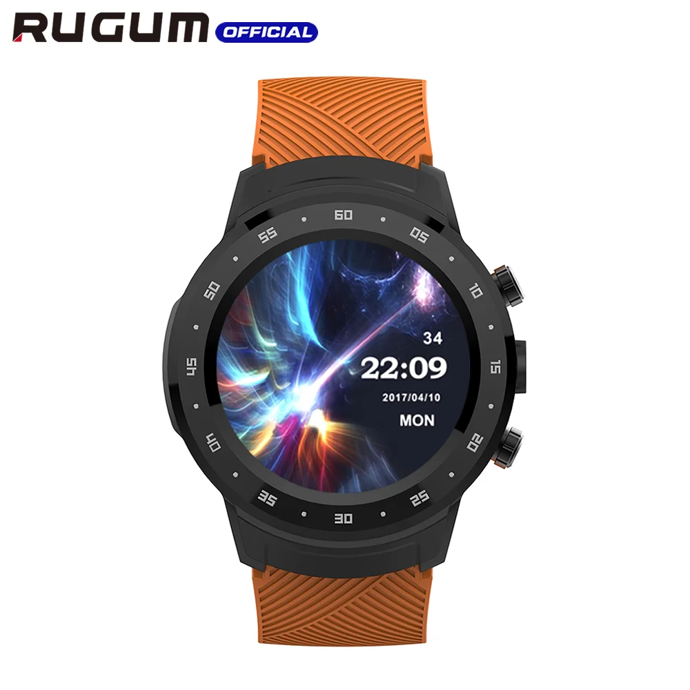Orange RUGUM DA09 4G Смарт-часы Android 7,1 AOMLED дисплей 5.0MP камера gps wifi фитнес-трекер водонепроницаемые умные часы телефонный звонок - Цвет: Orange