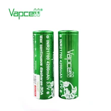 2 шт. Vapcell зеленый 21700 4200mah 30A аккумуляторная батарея для электронная сигарета вейп vapce фонарик налобный фонарь