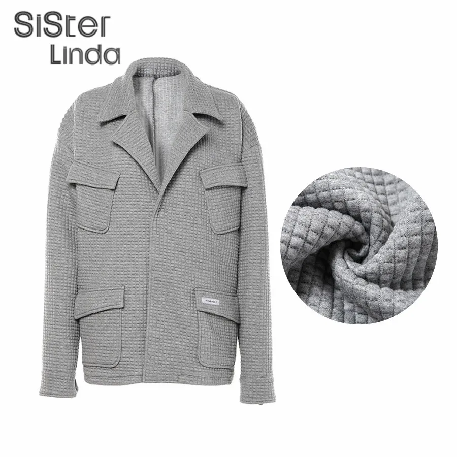 Sisterlinda/осенне-зимнее пальто и куртки для женщин; Новинка года; Повседневная ветровка с длинными рукавами и отложным воротником; Верхняя одежда; пальто; Mujer