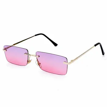 

Luxury Brand Rectangle Ladies Sunglasses Women Rimless Square Polarized Sun Glasses For Ladies UV400 Driver Goggles