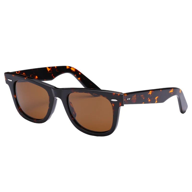 Мужские и женские солнцезащитные очки со стеклянными линзами, роскошные брендовые дизайнерские солнцезащитные очки для вождения, мужские и женские очки, элегантные женские квадратные очки UV400 - Цвет линз: tortoise-brown