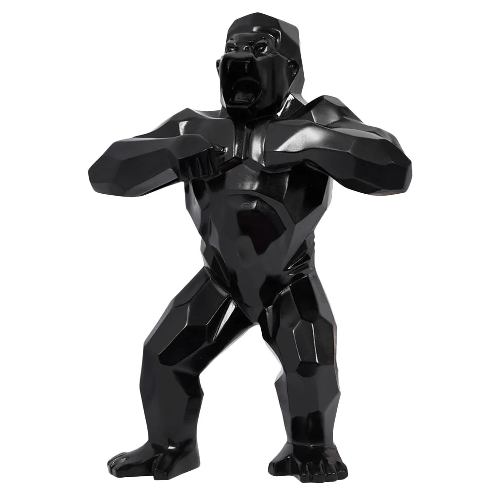 32"Big art KingKong Animal Gorilla Art Craft Creative Decoration Birthday Gift Resin Figure Collectible Model Toy BOX 80CM
