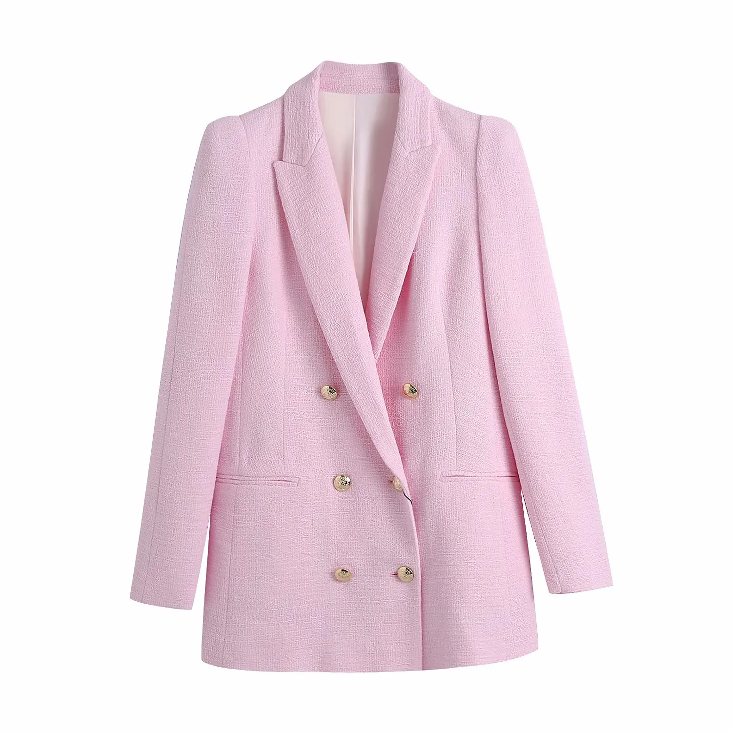 

2021 New Women Blazer Double breasted Long Sleeves Fashion Casual Elegant Chic Lady Woman Long Blazer Suit