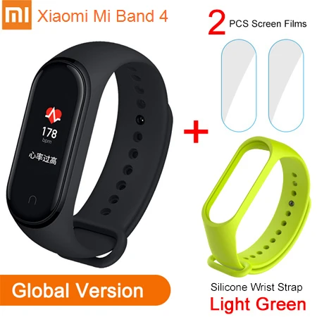 Xiaomi mi Band 4 Global language mi Band 3 фитнес-браслет AMOLED цветной экран 50 м Swi mi ng водонепроницаемый пульсометр - Цвет: GB Add Sli Strap