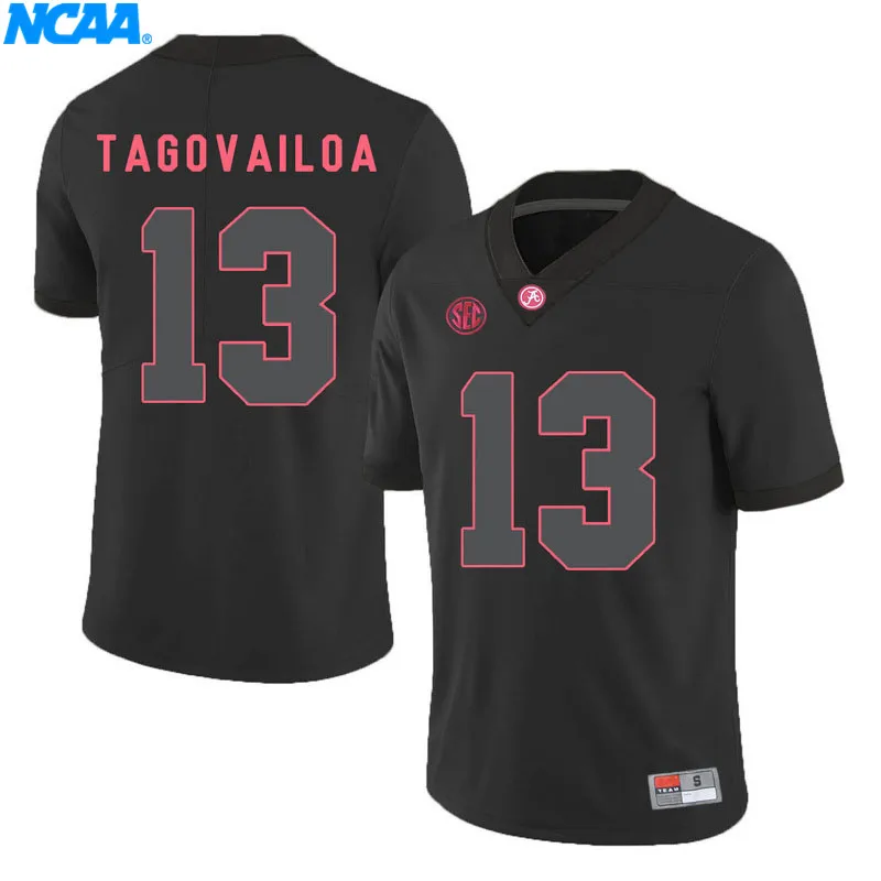 Новое поступление высокое качество Alabama T.J. Yeldon#4 Tua Tagovailoa#13 футболки для колледжа Ограниченная серия майки S-XXXL