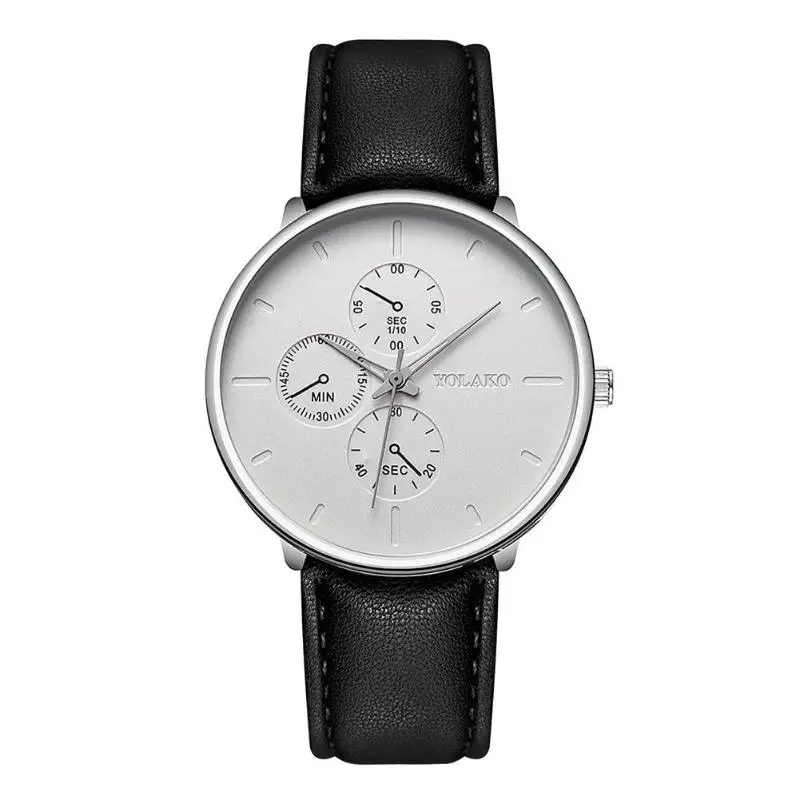

British Style Ultrathin Watch Men Leather Strap Quartz Casual Wristwatch