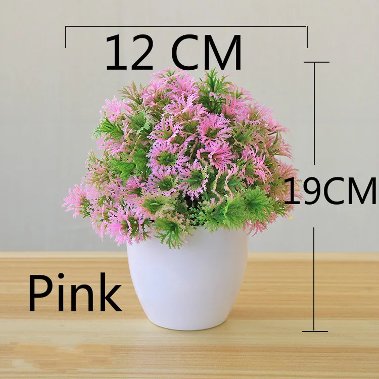 tasong pink Мульти Стиль Искусственные растения бонсай маленький горшок для дерева растения поддельные цветы украшения в горшках для украшения дома отель сад Декор - Цвет: tasong pink