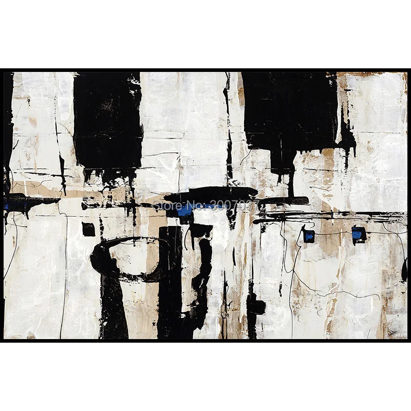 

Handmade abstract high quality oil painting Black and White gorgeous abstract on Canvas Painting Decor Oil Painting