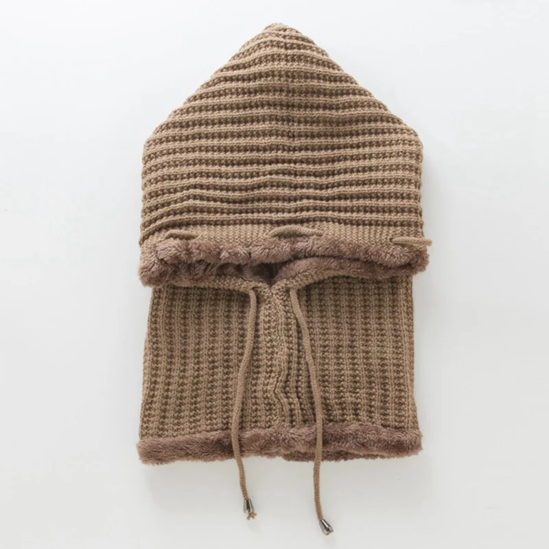 KK Женская вязаная шапочка-шарф, набор Skullies Beanies, Зимние головные уборы для мужчин и женщин, однотонная шапка, шапка - Цвет: KK