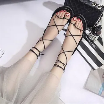 

Cross strap sandals women summer new flat simple wild casual beach clip toe sandals sandalias mujer women shoes sandals