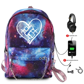 

Fashion Design XXXTENTACION Backpack USB Laptop Travel Backpacks Waterproof Canvas Bags for School Teenagers Girls Student Women