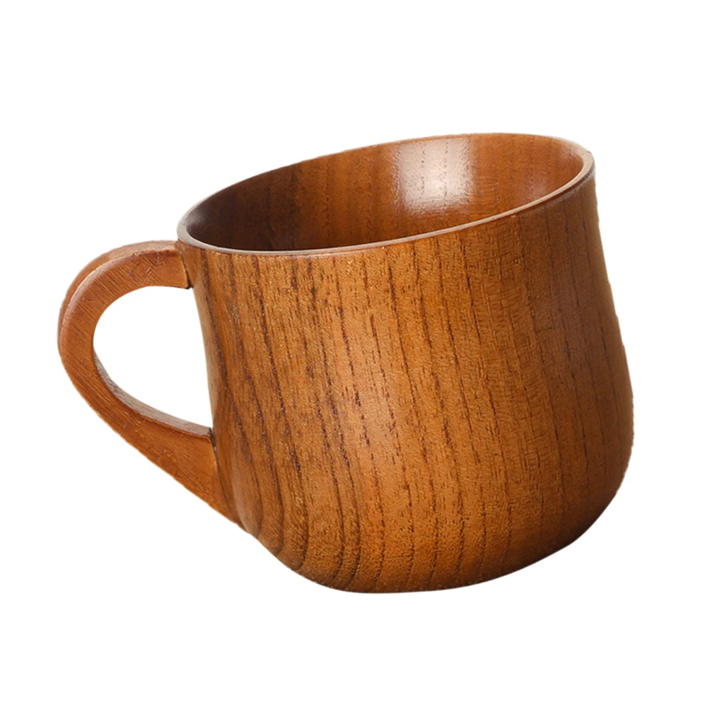 Wooden Beer Mug Crafts Drinking Cup Pint Wood Cups, Handmade Tumblers Teacup With Handle For Hiking Camping Outdoor Sports