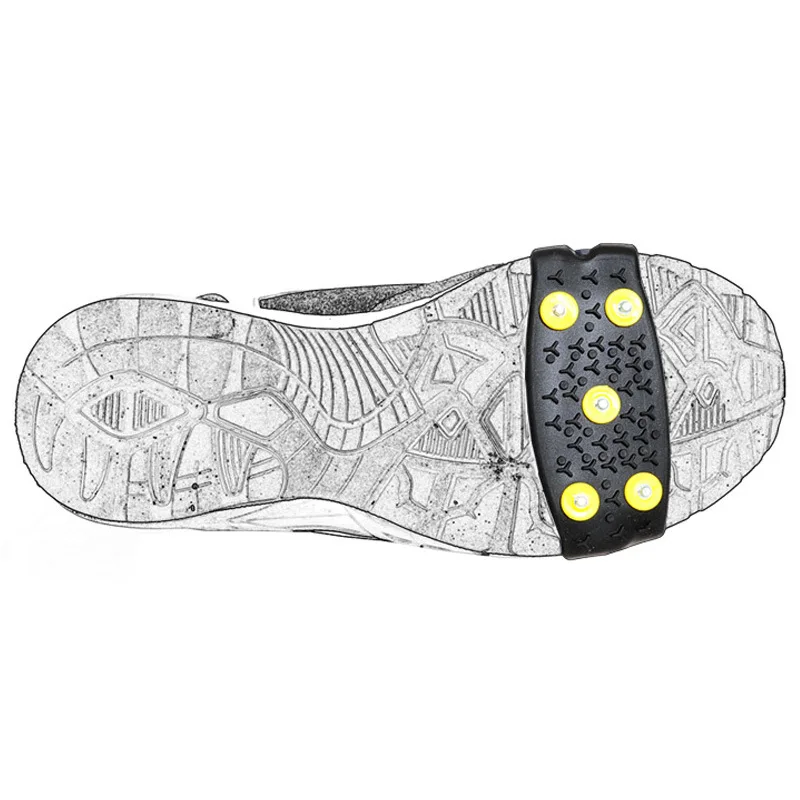 1 Pair 5-Stud Snow Ice Claw Climbing Anti Slip Spikes Grips Crampon Cleats Shoes Cover for Women Men Boots Cover Size 35-43 ice gripper spike climbing crampons