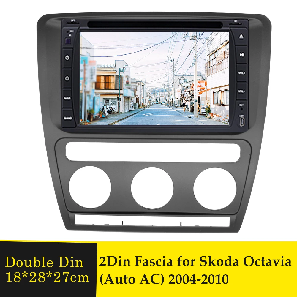 2Din Авторадио фасция для Skoda Octavia (Automatic Aircon) 2004-2010 аудио стерео панель монтажная