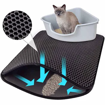 

Waterproof Pet Cat Litter Mat Double Layer Litter Cat Bed Pads Trapping Pets Litter Box Mat Pet Product Bed For Cats House Clean