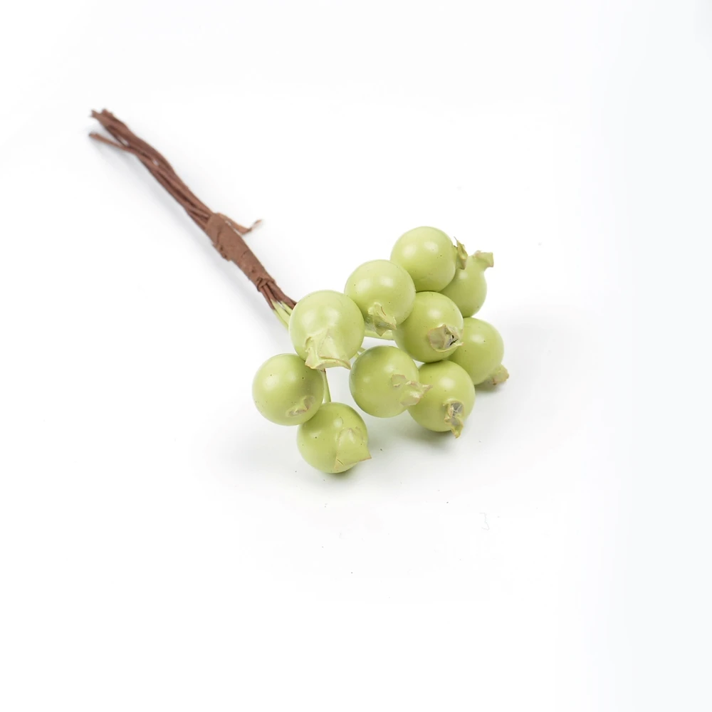 light green 10 шт. 1 см красный жемчуг ягоды букет из искусственных цветов для свадьбы рождественские украшения DIY ВЕНОК скрапбук ремесло поддельные цветы - Цвет: light green