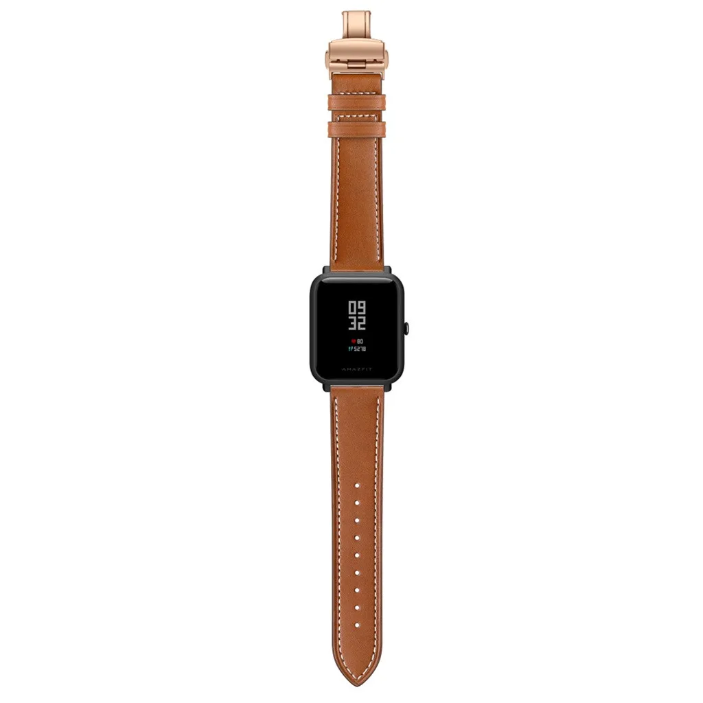 Кофе QuickRelease мягкий Премиум кожаный ремешок сменный ремешок для Huami Amazfit Bip браслет ремешок фитнес-трекер# G20 - Цвет: Кофе