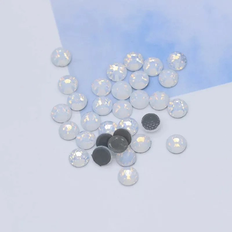 White Opal Блестящий Flatback опал, стекло кристалл DMC исправление горный хрусталь для гимнастики танцев свадебная одежда обувь 3D украшения ногтей - Цвет: White Opal