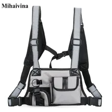 Mihaivi/Мужская нейлоновая сумка на груди в стиле хип-хоп, уличная, функциональная, для мальчиков, на груди, черная тактическая сумка, Западная сумка, тактический поясной пакет