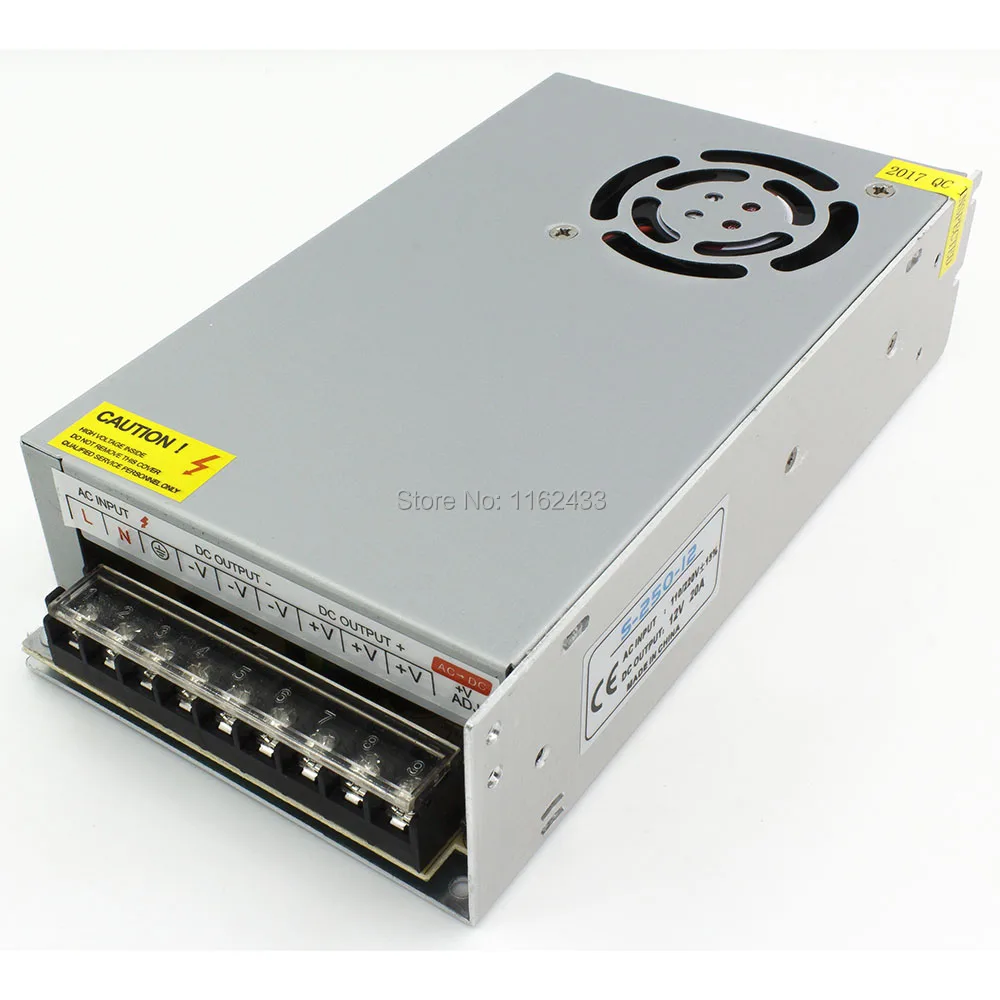 250W Single Output Voltage DC12V 20A Switching Power Supply S-250-12 
