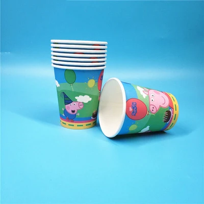 8pcs Paper cup Свинка Пеппа на день рождения, аниме, вечерние фигурки, украшения, принадлежности, маска, чашка, мероприятие, детские игрушки для детей на день рождения 2P29 - Цвет: 8pcs Paper cup