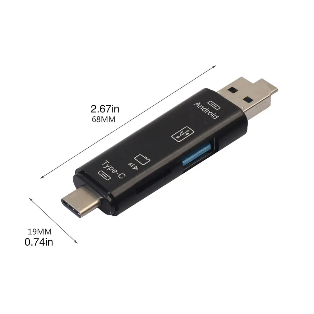 5 в 1 type-C кард-ридер Micro usb type-C флэш-накопитель адаптер разъем Высокоскоростной считыватель карт памяти