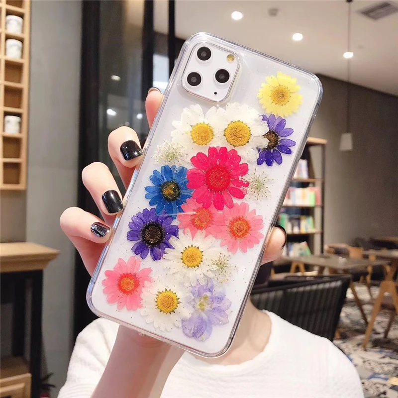 Цветной чехол с блестками и ромашками для iphone 11 11Pro Max 8 7 Plus 6S X XS Max XR блестящая Звезда чехол для телефона мягкий чехол - Цвет: Бежевый