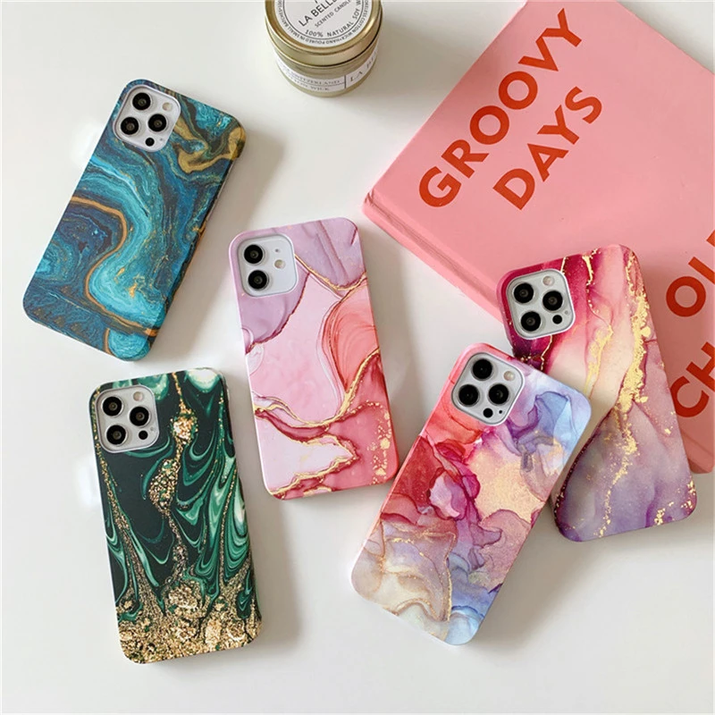 cool iphone 12 mini cases Ottwn Fashion Marble Phone Case For iPhone 12 Pro Max Mini 11 Pro Max X XR XS Max 7 8 Plus SE 2020 Shockproof Hard PC Back Cover iphone 12 mini clear case