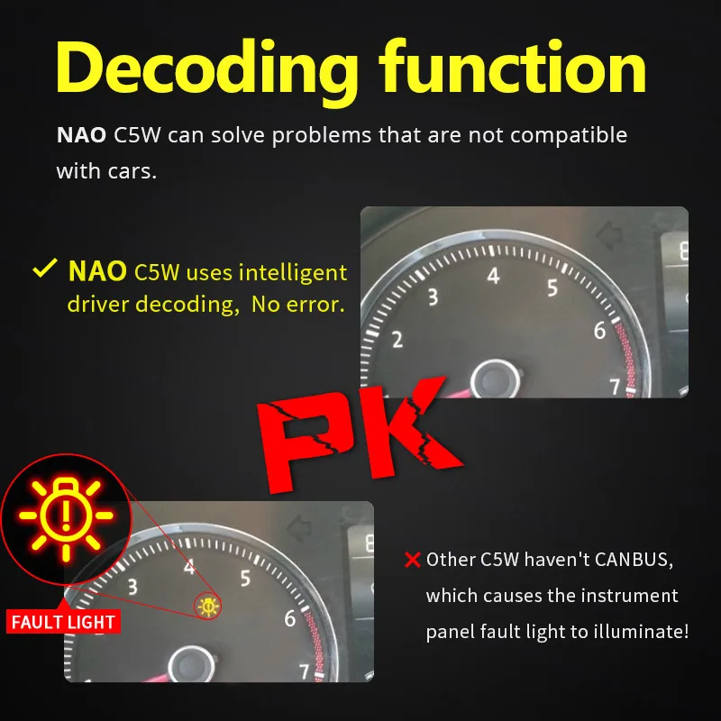 Светодиодная лампа NAO c5w CANBUS 28 мм 31 36 39 41 44 Festoon C10W 2835 6 SMD 12 В для чтения светильник