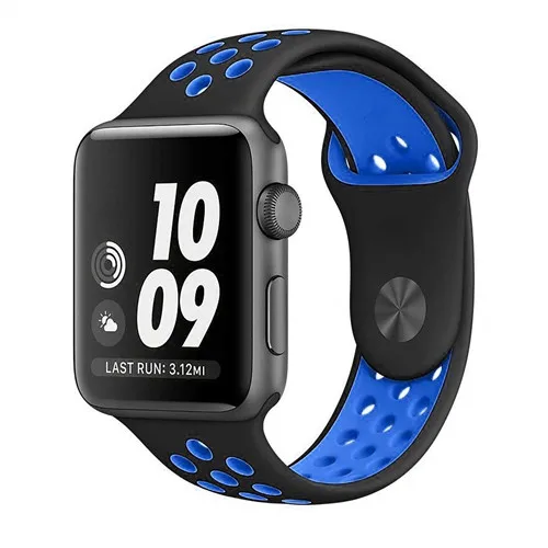 black blue 24 Ремешок для apple watch band 44 мм 40 мм correa apple watch 4 3 band 42 мм/38 мм iwatch спортивный силиконовый ремешок-браслет аксессуары для часов - Цвет ремешка: black blue 24