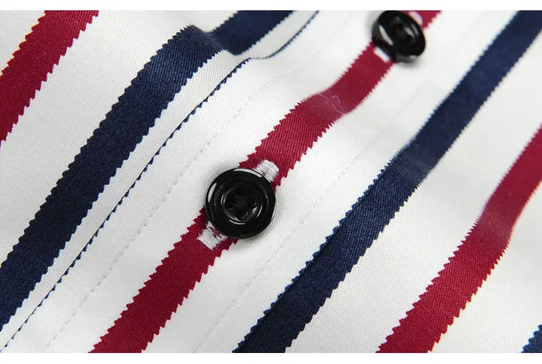Summer New High Quality Men's Striped Dress Shirt Short Sleeve Office Cotton Slim Fit Fashion Button-down Smart Casual Shirt