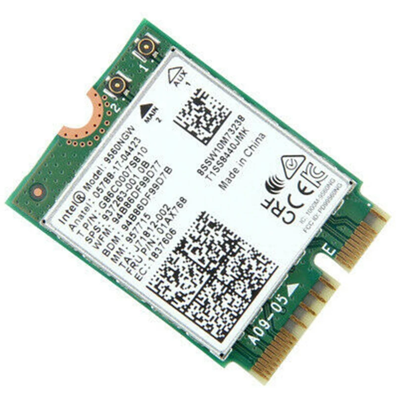 AAAJ-Двухдиапазонная Беспроводная для Intel 9560 AC 9560NGW 1,73 Гбит/с Wifi 802.11Ac Bluetooth 5,0 Wlan карта с MHF4 UF. L антеннами Windows