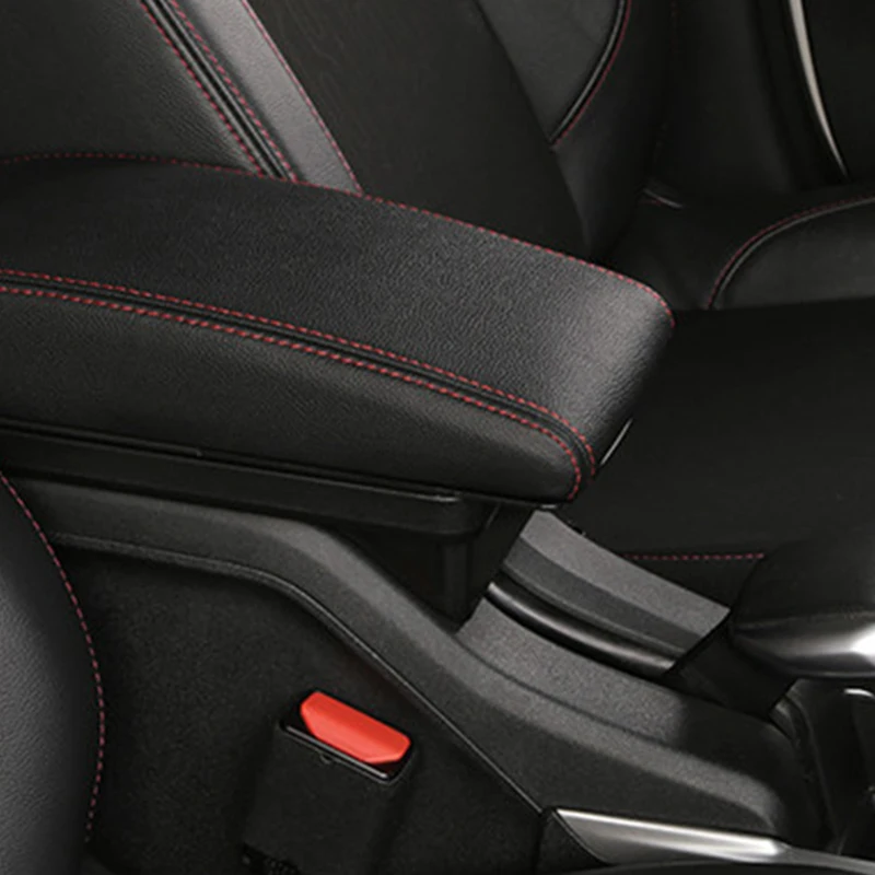 Для peugeot 2008 подлокотник коробка+ 3Usb черный кожаный центр ящик для хранения модификации